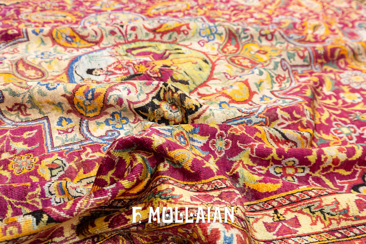 Tappeto Antico Bakhtiari Seta Colore Rosso n°:83121384